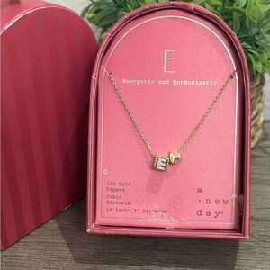 A New Day Gold Necklace with Heart and Cubic Zirconia